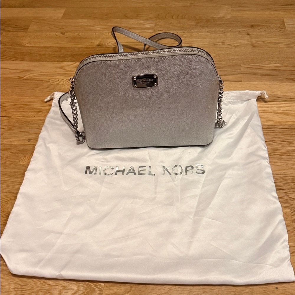 Michael Kors Silver Metallic Crossbody Bag